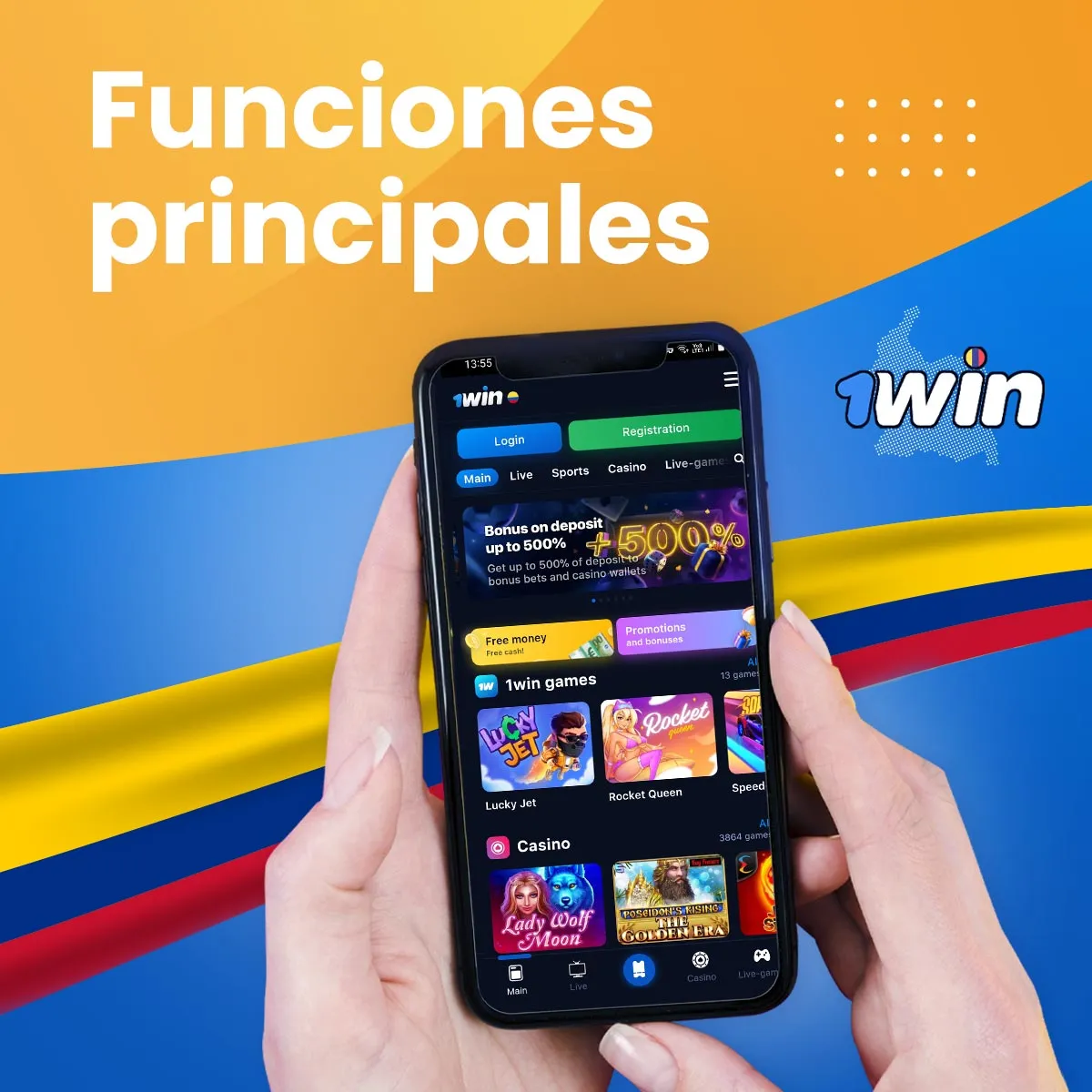 Funciones principales de la aplicación 1win